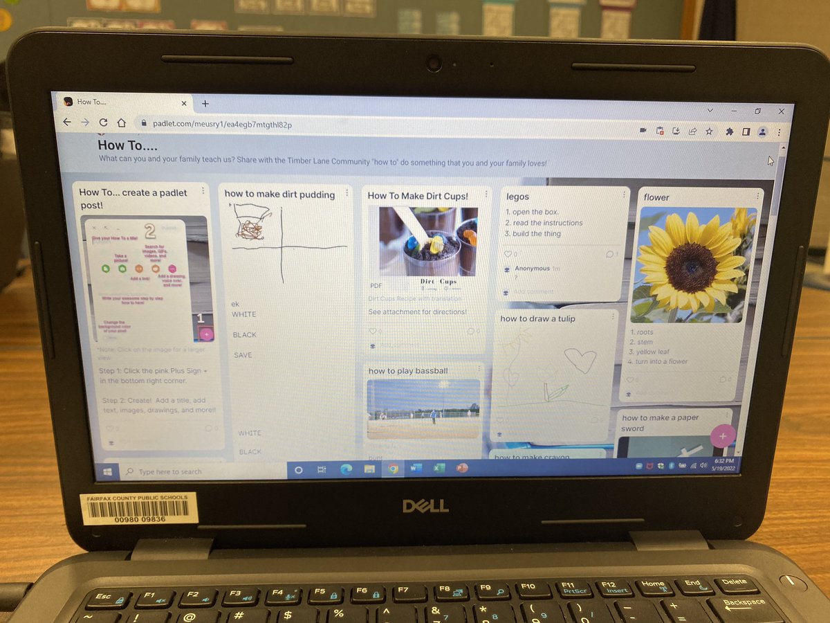 We are having fun at the tech station <a href="/TimberLaneES/">Timber Lane ES</a> Primary Literacy Night! Families are adding to a <a href="/padlet/">Padlet</a> teaching us “how to” to do something they love! #TigerStories #fcpsonward