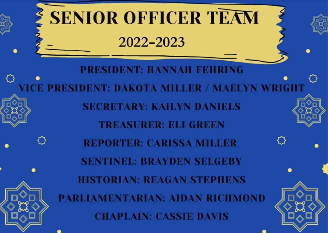 Congratulations to next year’s Senior Officer Team!