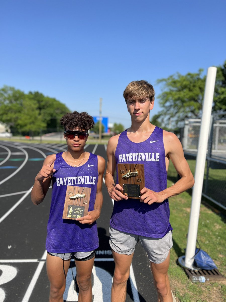 FayBulldogsTF's tweet photo. Huge congrats to our decathletes! Sloan Jones placed 4th overall, and Cooper Williams placed 8th. What an  incredible showing these two had! https://t.co/KV4tTrntW7