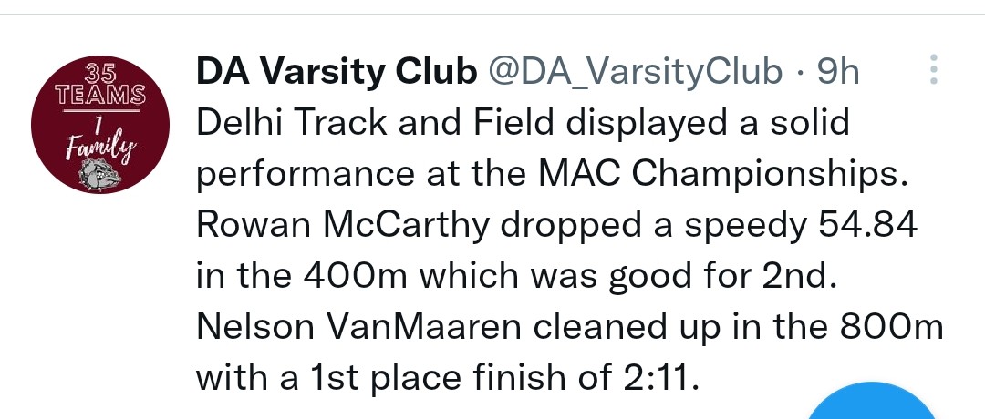 CrystalLTrask's tweet photo. When your T&amp;F team is 🔥, it takes multiple tweets to acknowledge their accomplishments! #BulldogPride https://t.co/sEDO2igQ3n