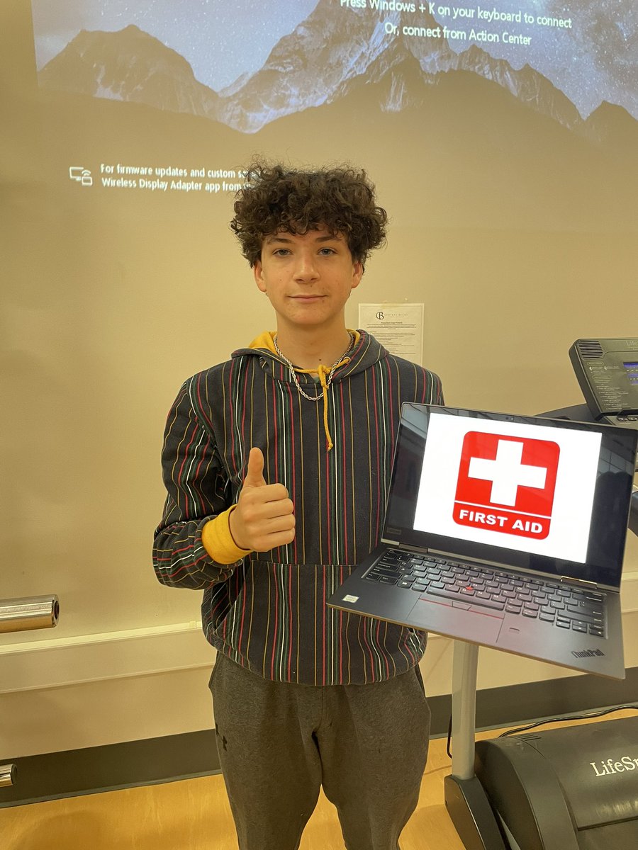 Today I had an 8th grade student who’s First Aid Certified volunteer to co-teach our First Aid lesson with me. He used what he learned from his certification to educate his peers! <a href="/CBUnamiMS/">Unami Middle School</a>