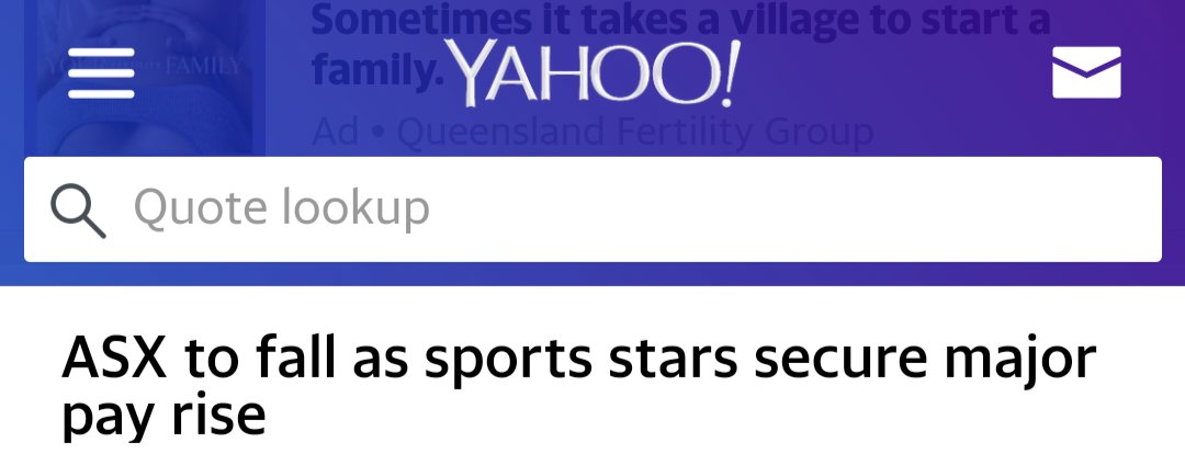 PizzinoMichael's tweet photo. Can someone please tell me what the connection is between a sport stars pay rise and a falling stock market? 🤦

Yahoo needs new writers. https://t.co/xXMivOAta0