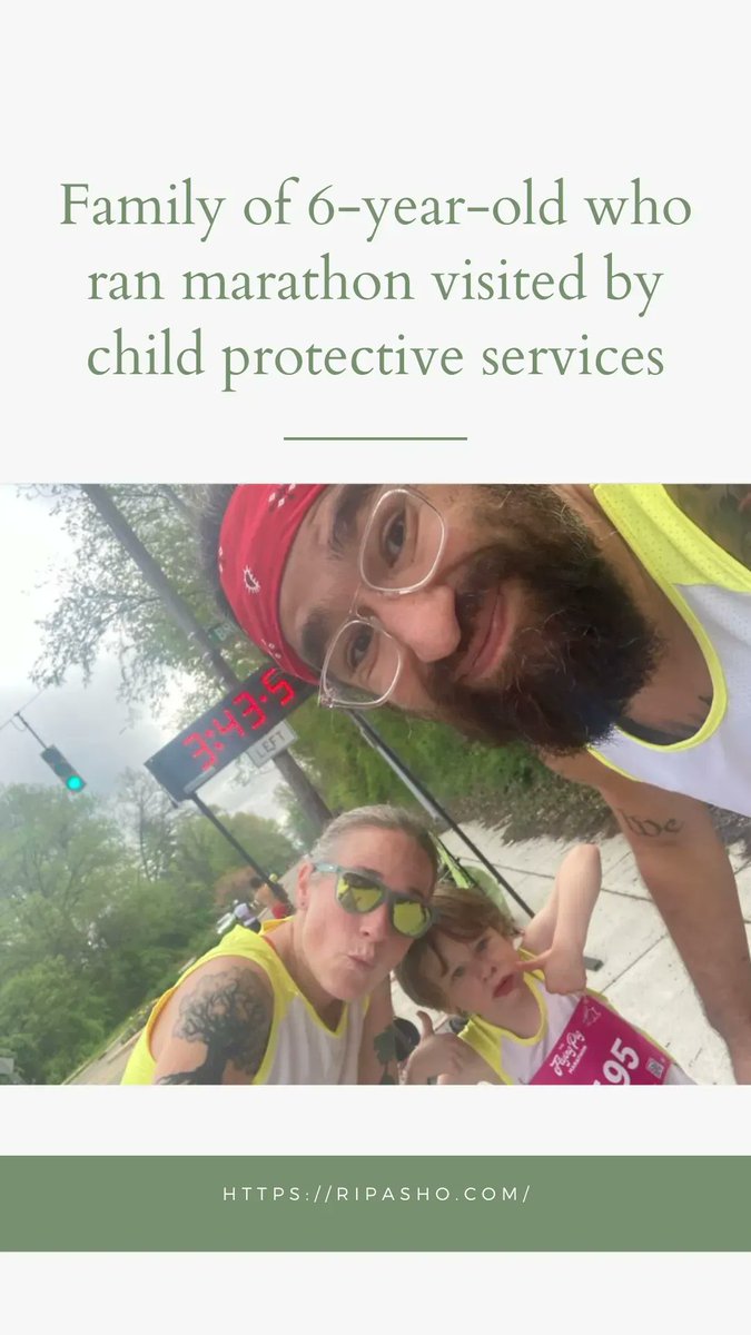 RIPASHO2's tweet image. Family of 6-year-old who ran marathon visited by child protective services
Two Kentucky parents have been criticised on social media for running a marathon with their six-year-old son.
buff.ly/3LjZCXH
#marathon #child #sport #running