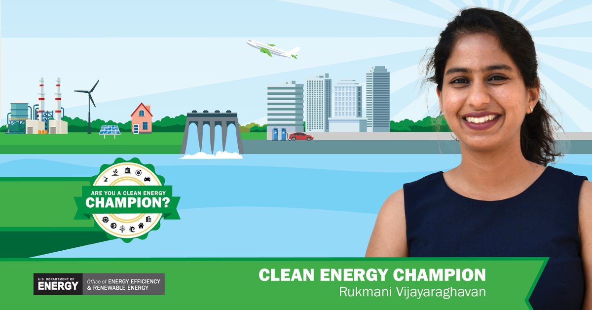 DOECMEI's tweet photo. She's on a mission to make sure federal funding for renewable energy technology innovations reaches more than just the researchers and entrepreneurs who’ve had access to it in the past. Meet #CleanEnergyChampion Rukmani Vijayaraghavan: https://t.co/neD7ok1Xdt https://t.co/5KBxwpkuJo