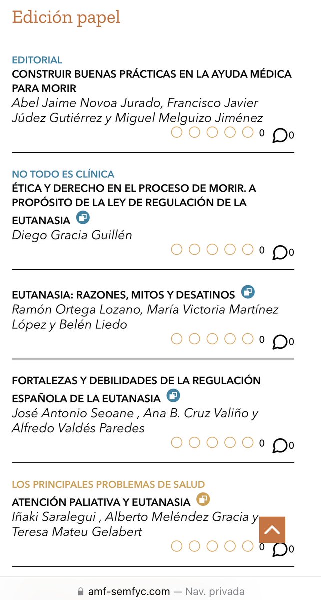 jjudez's tweet photo. Satisfacción con número monográfico de @AMFsemFYC. 🤗 Colaboración @semfyc @ABFyC @secpal_ Esfuerzo compartido con @AbelNovoa @melguizo_miguel Plantel autores de lujo: https://t.co/o1hCF2VKSq
Buenas prácticas para ayudar a vivir bien el morir (marco para ayuda médica para morir) https://t.co/MOjiyDd1FM
