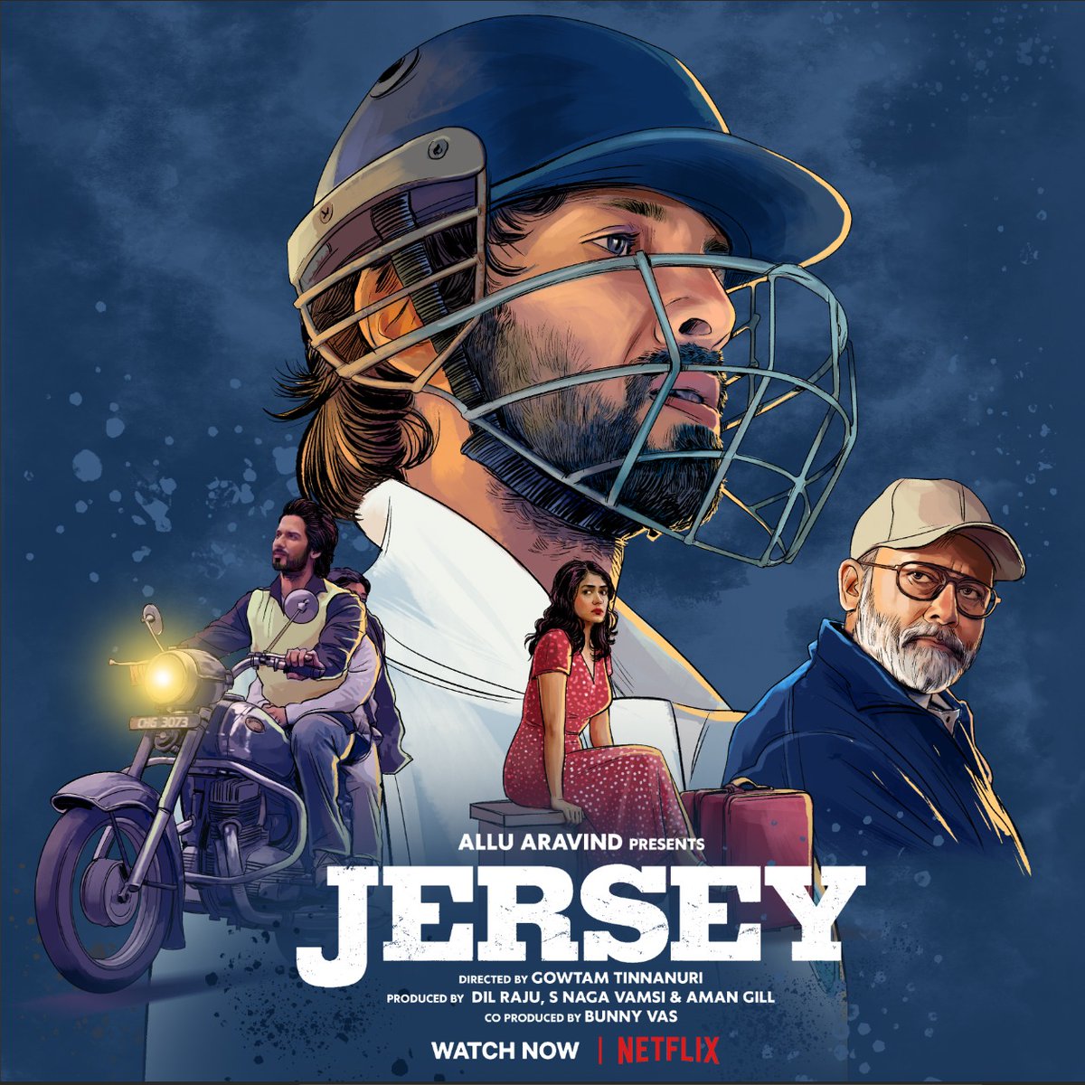 NetflixIndia's tweet photo. With a cricket kit full of dreams, strength and second chances, the story of a life-affirming Jersey is now streaming!
See you on the pitch!🏏🙌 https://t.co/imBOiASfni