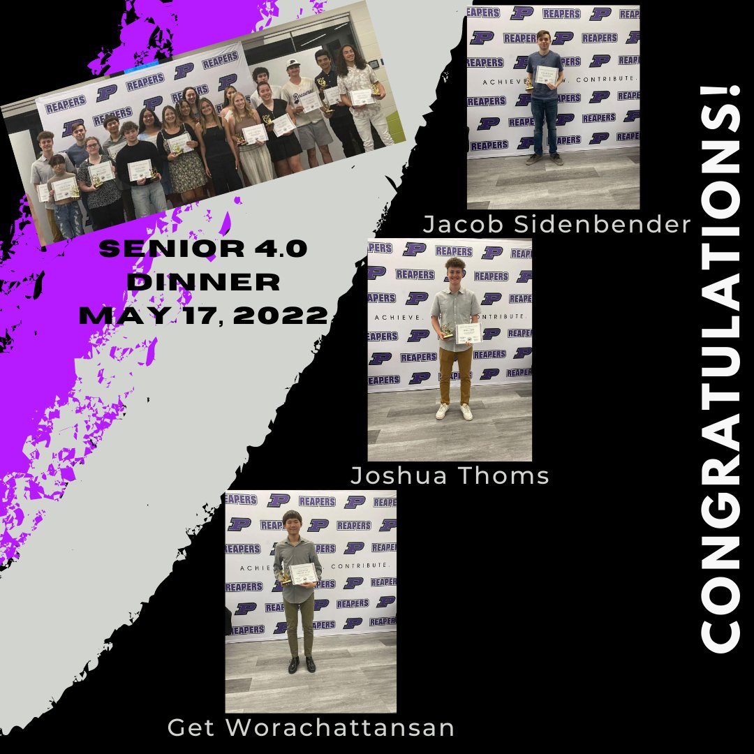 cont...Tuesday evening we recognized 18 academic scholars from the Class of 2022 who earned a 4.0 GPA. Congratulations Seniors! #ReaperNation #ReapersAchieve #ProudTeacher