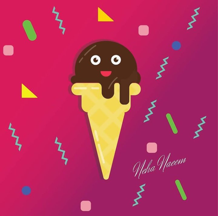TDMagician's tweet photo. Adding my favorite #chocolate flavor to this design.👩🏻‍🎨 I bet it couldn't look more delicious.  #Creativity #Art #TDMNeha #Illustrator #Illustration #graphicsdesign #art #ArtistOnTwitter #Artist #adobe #ice https://t.co/0IH5Pu0aOH