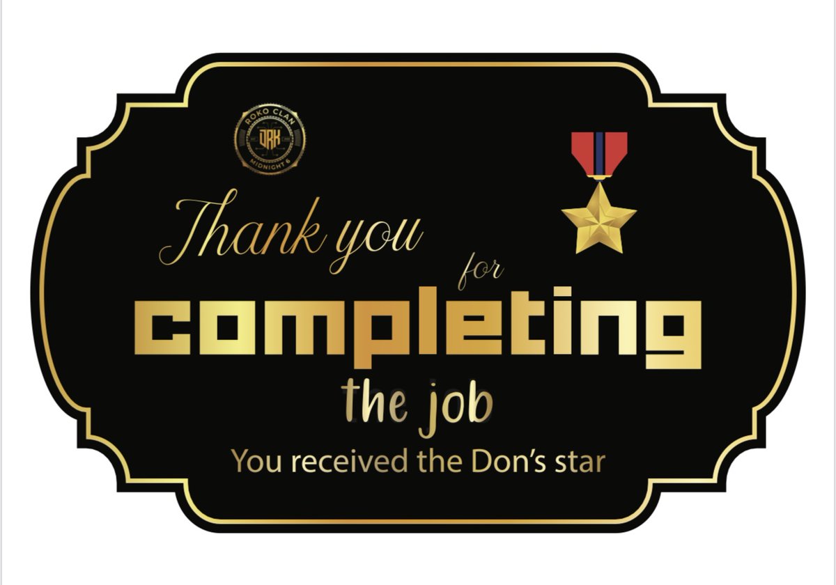 🎉Congratulations <a href="/Felex_73/">felex_73</a> on your well-deserved success 🎉

1️⃣You earned the Don’s star 🎖
2️⃣you earned 💵 25$ worth of #ETH 

From the Don Roko 

#NFT #NFTCommunity #challenges #PlayToEarn #Rokoclan