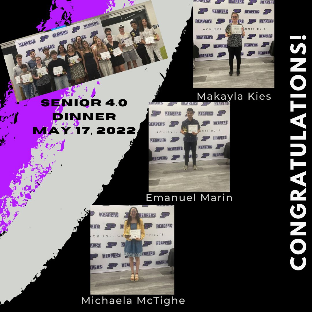 Tuesday evening we recognized 18 academic scholars from the Class of 2022 who earned a 4.0 GPA. Congratulations Seniors! #ReaperNation #ReapersAchieve #ProudTeacher