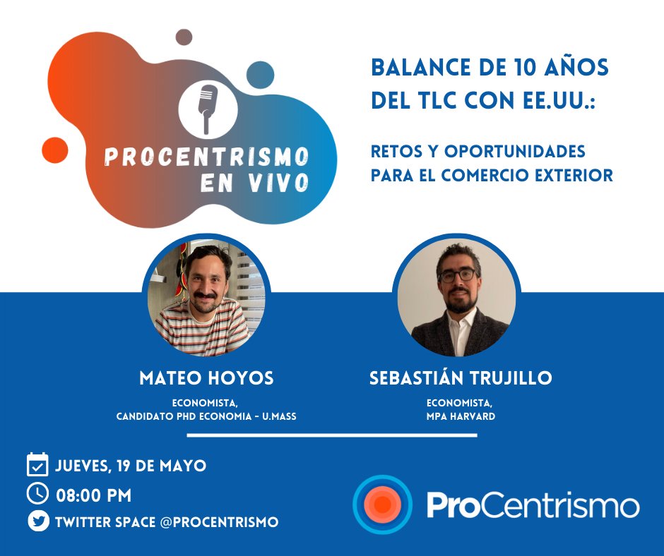 #ProCentrismoEnVivo

Esta noche hablaremos con <a href="/trujilloseb/">Sebastian Trujillo</a> y <a href="/mathoyos/">Mateo Hoyos</a> sobre la política de comercio exterior:

➡️Balance de los 10 años del TLC con EE.UU.
➡️Los diferentes modelos de comercio exterior
➡️La mejor política para Colombia

En vivo 👇
x.com/i/spaces/1jMKg…