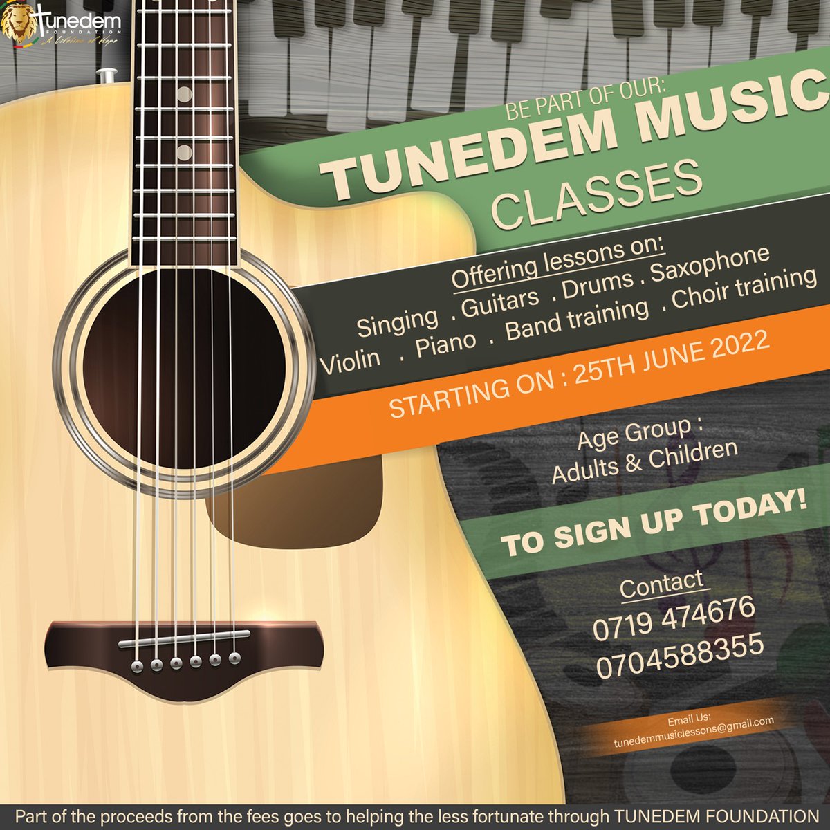 TuneDemBand's tweet photo. TUNEDEM MUSIC CLASSES 🎶🎵

a. Learn to sing and work on your vocals?

b. Learn to play an instrument?
🎺🎸🎷🎹🎤🥁

c. Get professional training for your band, worship team or choir? https://t.co/gRNAbb3Aa2
