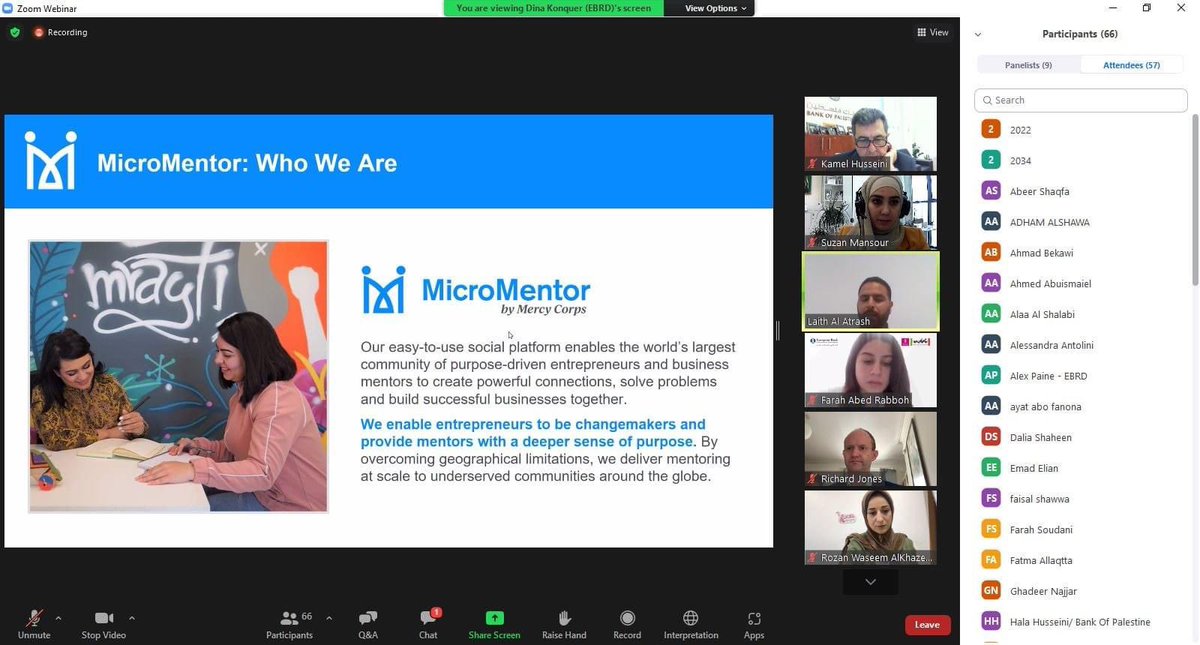 RozzaDesigns's tweet image. فخورة باختياري متحدثة في هذا اللقاء الرائع و التحدث عن تجربتي كمرشد أعمال في منصة ميكرومتر  
شكرا ميرسي كور على هذه المنصة الاكثر من رائعة 
 .. كل الشكرBank of Palestine | بنك فلسطين و برنامج Felestineya - فلسطينية
@mercycorps @BankOfPalestine @MicroMentor