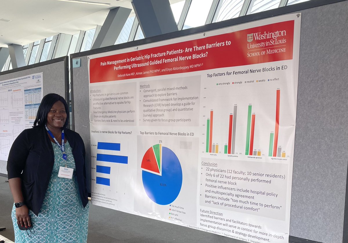 From bench to implementation! Thanks #USASP for letting us share our work about barriers to implementation. 🤔Deep understanding 👉🏾 effective strategies!! <a href="/WUSTL_EM/">WashU EM Residency</a> @WUSTL_AnesRsrch 
Pain Management in Geriatric Hip Fracture Patients - Are There Barrier... sciencedirect.com/science/articl…