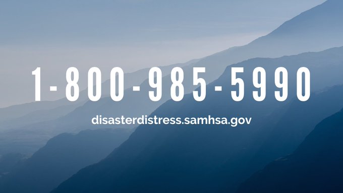 Disaster Distress Line Phone Number and Website.