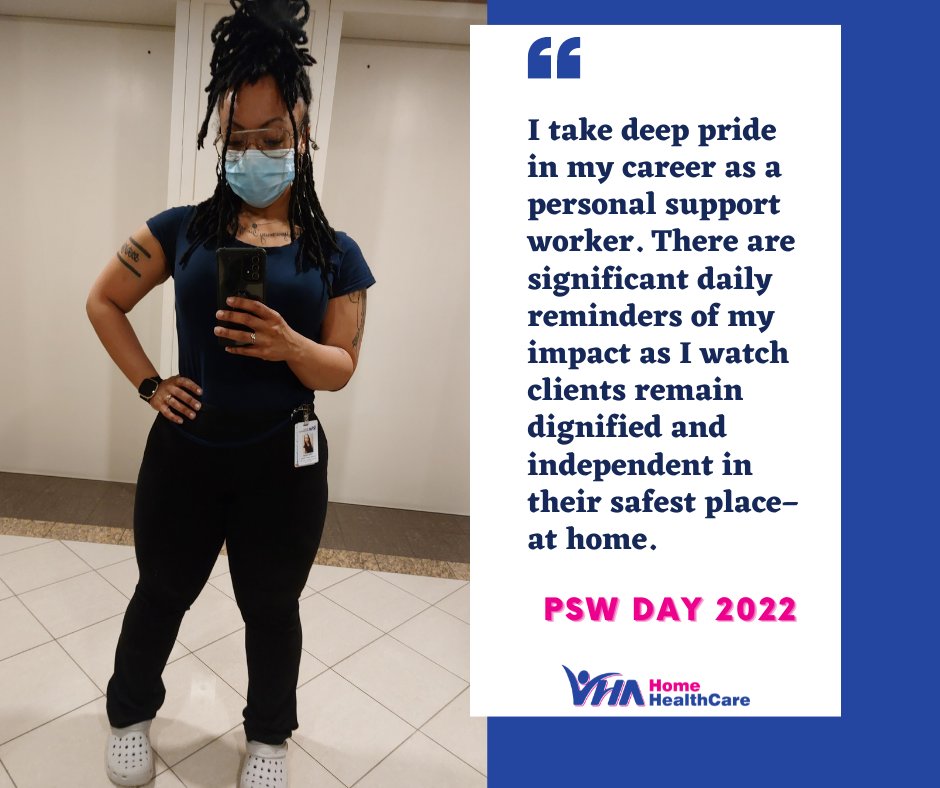 VHACaregiving's tweet photo. Happy Personal Support Worker and Home Support Worker Day to all of our tremendous PSW and HSW staff!

To help us celebrate, a few VHA PSWs shared their experiences in the role: https://t.co/nl4IJT3zNG 

#PSWDay2022 #PersonalSupportWorkerDay #BondsthatMatter https://t.co/BIxvX1cJ9t