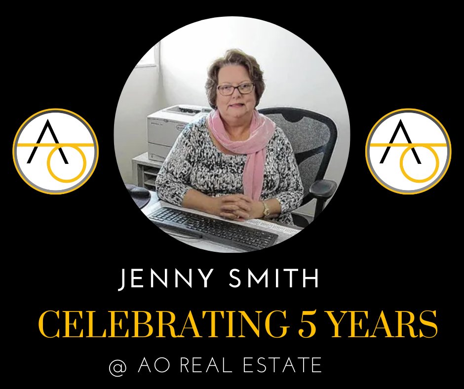 Yesterday marks the 5th anniversary of one of our amazing real estate agents, Jenny Smith joining the AO Real Estate team. We are very lucky and grateful to have you!