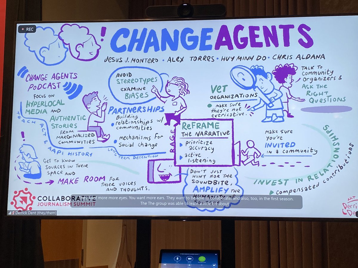 MaxResnik's tweet image. Derrick Dent is producing live illustrations of the event #cjs2022