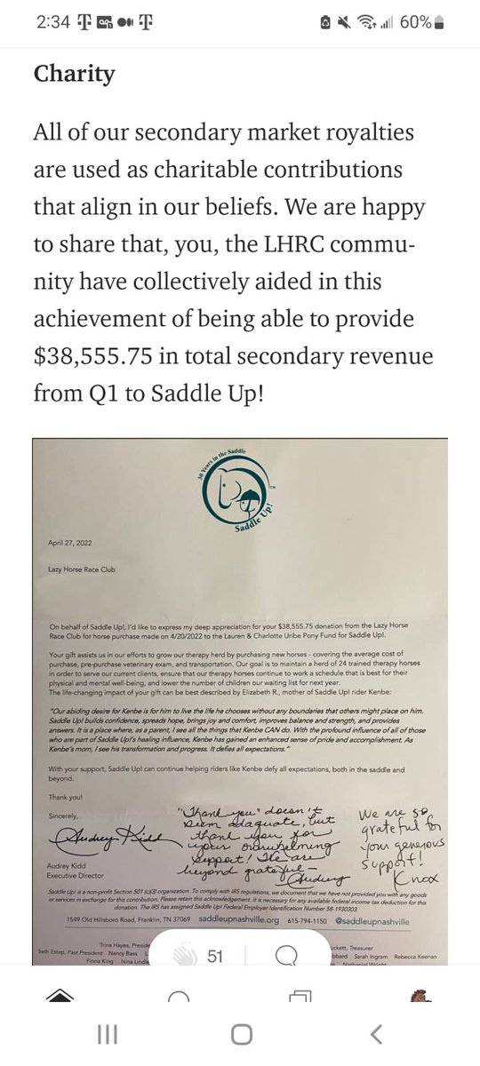 💥A MASSIVE SHOUT OUT THE <a href="/LazyHorseRC/">Lazy Horse Race Club</a> ON THE Q1 CHARITABLE DONATION TO SADDLE UP !! 🔥🔥#LHRC ALWAYS DELIVERING ❤️🐴❤️$38,555.75 IN Q1 DONATED 🚀🚀🚀
