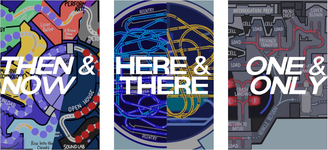 ThemeParkLore's tweet photo. Well my friends, it's time. The pulse-pounding conclusion of a three-month project for me. Late last year, I started a project to hand-draw a collection of ride layouts to (literally) "paint the picture" of attractions we love. 100 drawings later, here's where it ends... 🧵⤵️ https://t.co/dzoyAgUzoR
