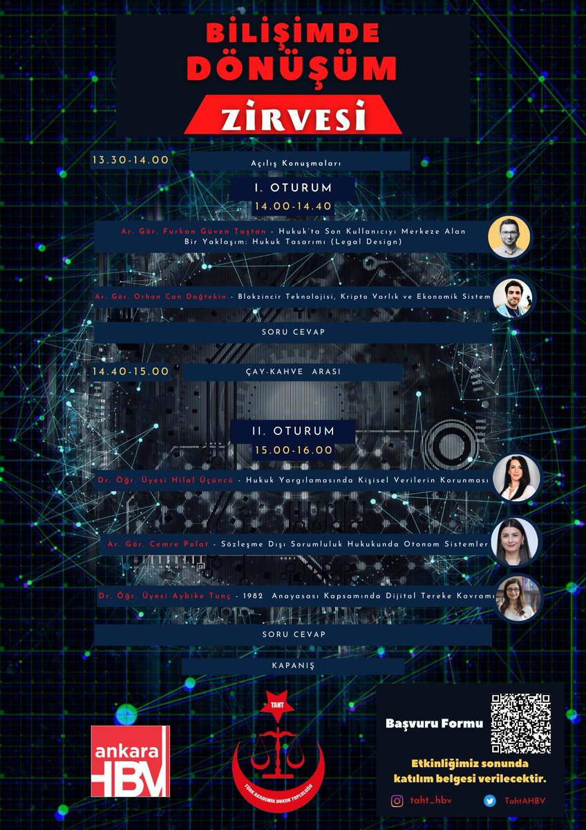 Yepyeni bir etkinlikle karşınızdayız!
✅ Son birkaç yılda bilişimle ilgili çalışmalar hızlanırken bilişim; toplum yapısını, iktisadi ilişkileri ve doğrudan insanı değiştirmeye devam etmektedir. Elbette bu doğal bağlantının hukuki tarafı da bulunmaktadır. +++