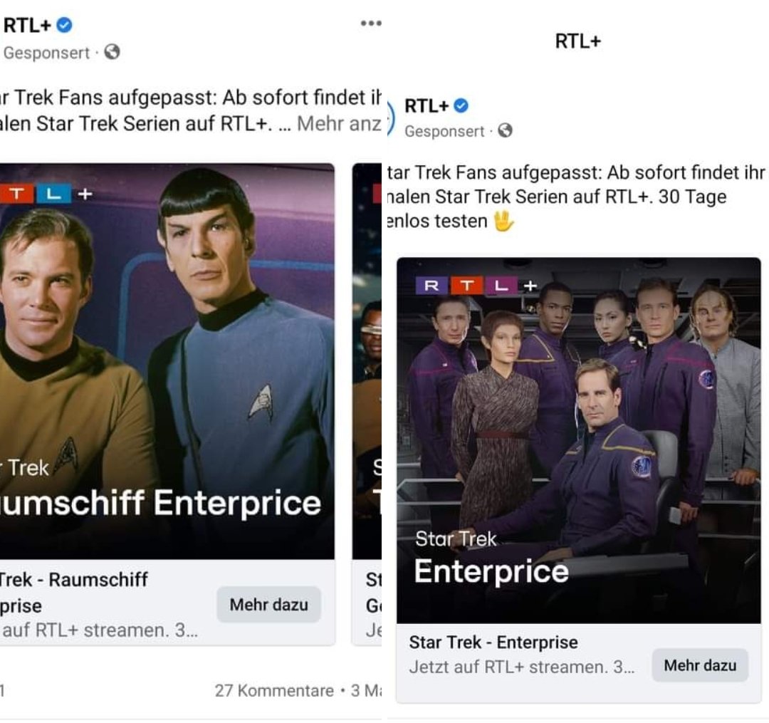 Liebes <a href="/RTLplus/">RTL+</a> , ich fühle Star Trek nicht gut bei euch aufgehoben, wenn ihr nicht mal wisst, wie man Enterprise schreibt.