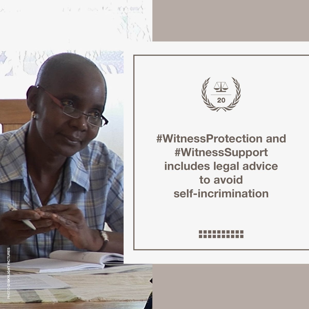 IntlCrimCourt's tweet image. #WitnessProtection 
#WitnessSupport  

#ICC witnesses are offered legal protection and legal advice to avoid self-incrimination as they give their testimony.

#MoreJustWorld