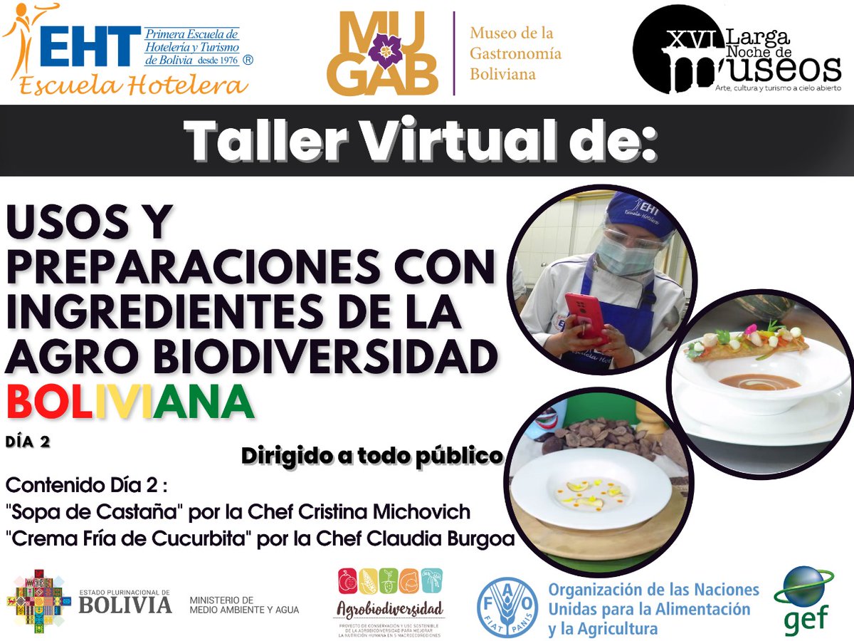 Agrobiodiversi2's tweet photo. #agrobiodiversidadbolivia
#LargaNocheDeMuseos
Hoy, desde la Amazonía llega la “Sopa de Castaña”; y desde la región del Chaco Chuquisaqueño conoce la
“Crema Fría de Curcúbita”. 🌰🌴🌳🍲

𝐋𝐢𝐧𝐤 👇: 
https://t.co/92CP79hqiL 

@FAOBolivia 
@theGEF 
@AmbienteyAgua 
#EHT https://t.co/uewJmLTpbA