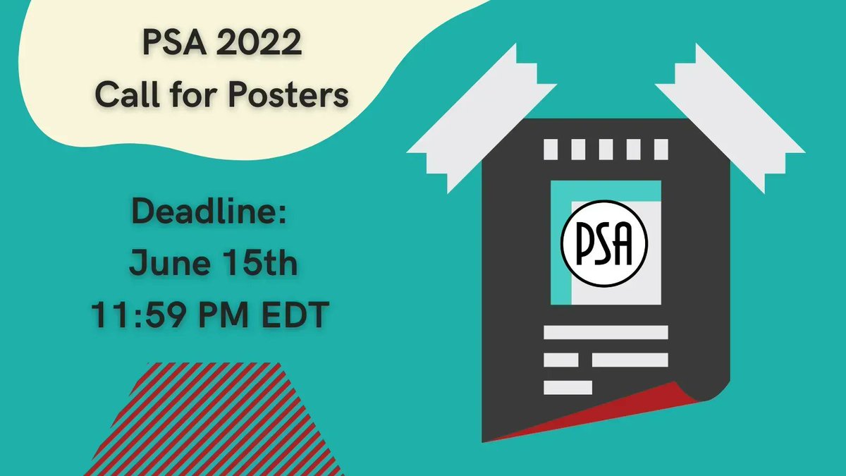 PhilSciAssoc's tweet image. Submissions are now open for poster abstracts to be presented at #PSA2022 Pittsburgh, PA. 🥳
Deadline: June 15, 2022, 11:59pm EDT. For details 👀 : psa2022.dryfta.com/index.php