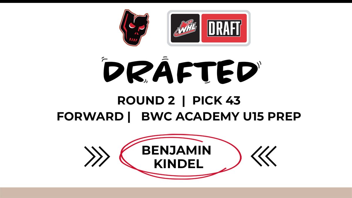 WHLHitmen's tweet photo. With the 43rd overall pick in the 2022 Prospects Draft, the Calgary Hitmen have selected forward Benjamin Kindel from @BWCAcademy U15 Prep. 

Welcome, Benjamin!

#WHLDraft https://t.co/Nr7N2IRTRI