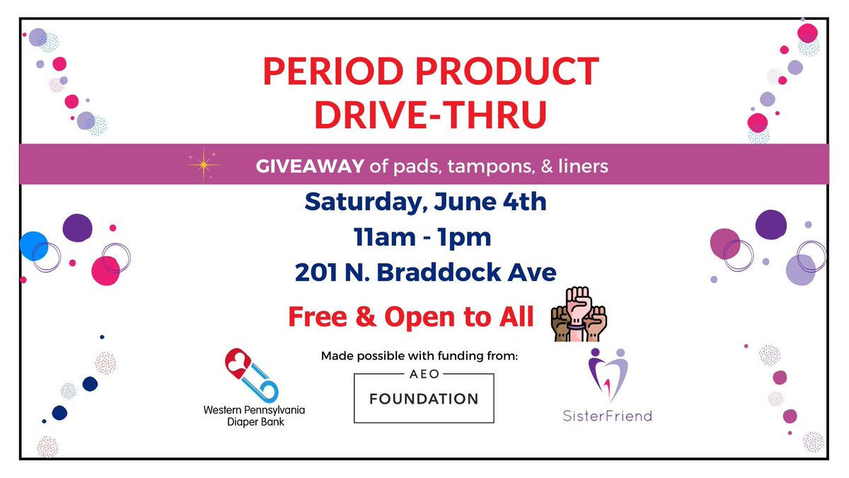 Join @wpa_diaperbank and other great local partners for the June 4 Period Product Drive-Thru. https://t.co/e6nG0RYhP3 https://t.co/ewvGWRM4WM