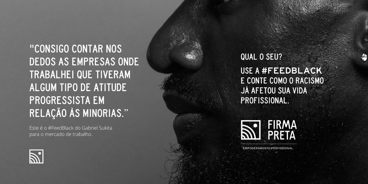 firmapreta_'s tweet image. Compartilhe a sua experiência sobre desigualdade racial no mercado de trabalho e dê o seu #FeedBlack para combater a exclusão e a falta de representatividade nas empresas. Leia o #FeedBlack de @Sukitabr. ✊🏿 #EmpoderamentoProfissional #MercadodeTrabalho #Diversidade #Emprego #ESG