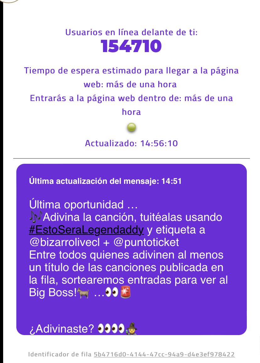 Mírame mírame, ojos brujos mátame <a href="/bizarrolivecl/">Bizarro Live Entertainment</a> venga tio <a href="/puntoticket/">Punto Ticket</a>  #EstoSeraLegendaddy