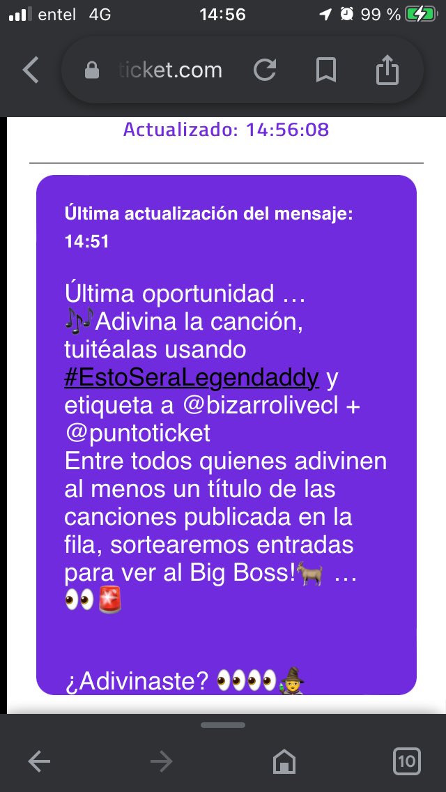 JoseGoLocutor's tweet photo. #Mirame @puntoticket @bizarrolivecl @daddy_yankee  #EstoSeraLegendaddy https://t.co/Mzj2eMurAa