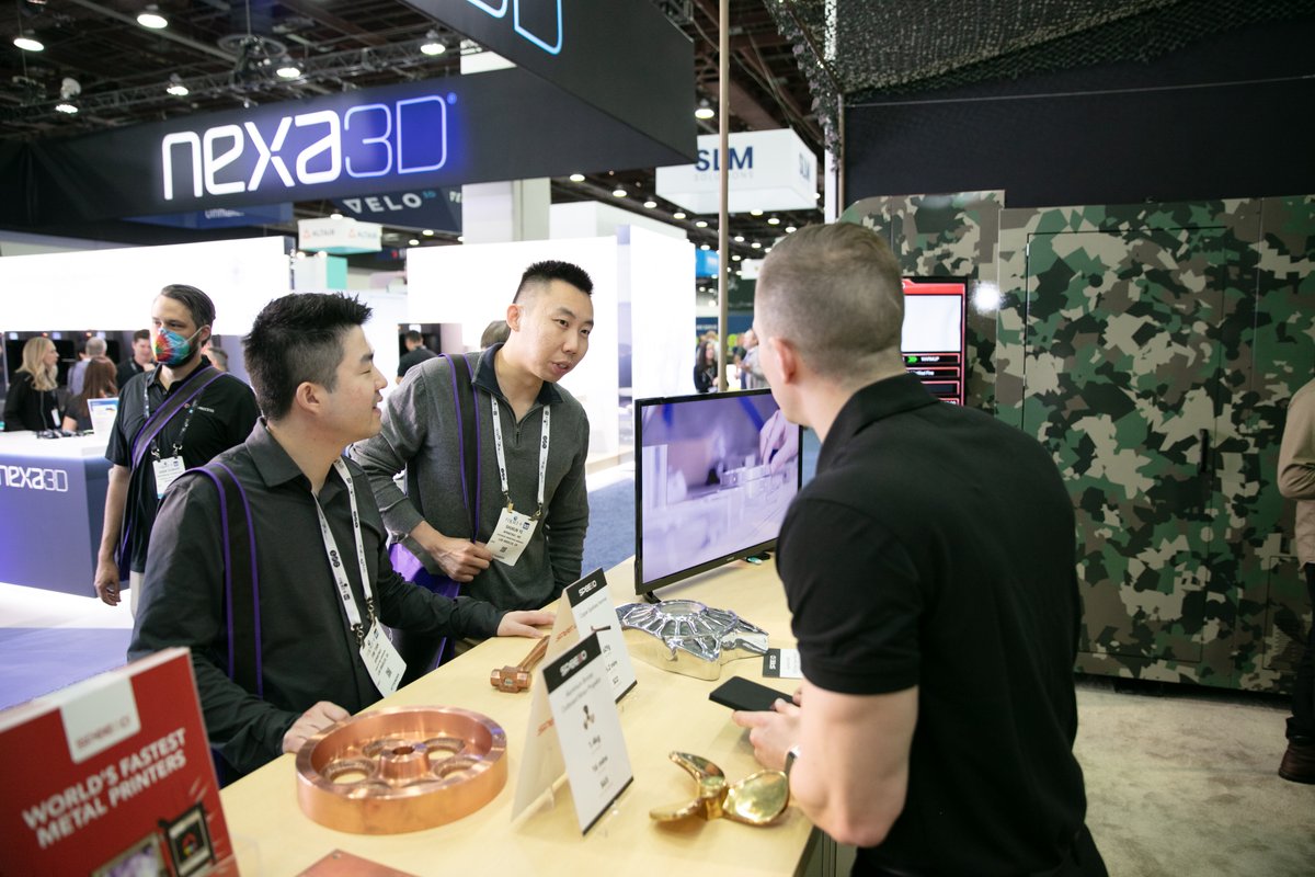OfficialSPEE3D's tweet photo. #Rapidevent attendees gather around the dozens of metal parts printed during the Australian Defence Force trials at booth #1901. With #SPEE3D technology it's possible to print out in the field, on base, or out at sea!
#3Dprinting #manufacturing #coldpsray #Defense @RAPID_Event https://t.co/97B2NXS0ma