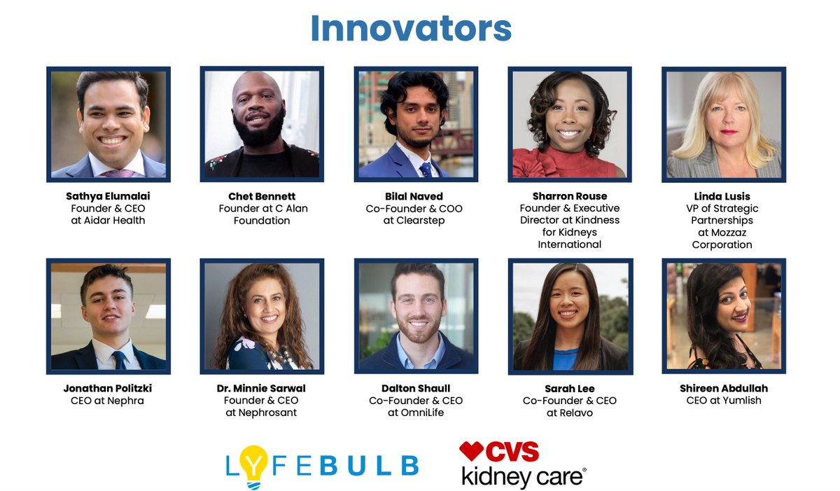 Quoting @CVSHealth's, @Lisa_Rometty: When diverse minds are in the room, magic happens.  Yep! Saw it today!  Congratulations to these finalists of the CVS-@Lyfebulb Kidney Care Innovation Challenge to improve #healthequity.  You inspire me!