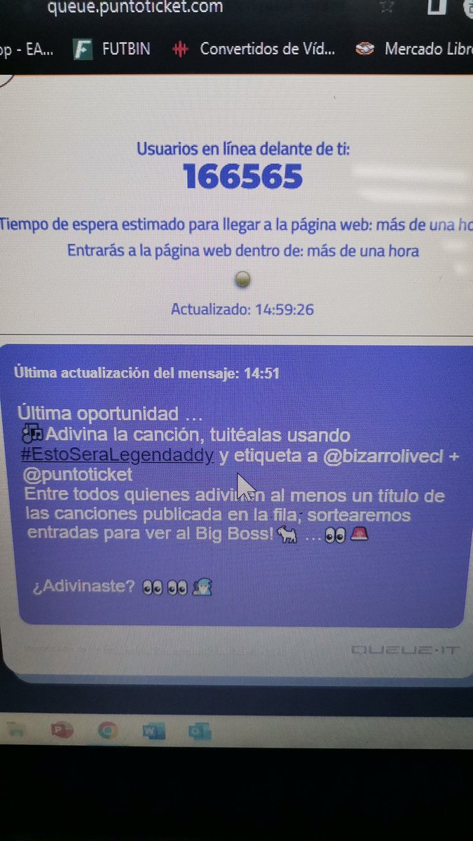 CaritoRuizToro's tweet photo. #EstoSeraLegendaddy mírame mírame 🎵🎵
Desde las 8 de mañana hora magallanica esperando poder comprar entradas, que pena de verdad 🥺😭
@bizarrolivecl
@puntoticket
@daddy_yankee https://t.co/ltPuOYggOu