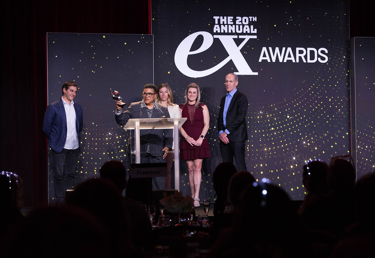 EventMarketer's tweet photo. WINNERS REVEALED: The 2022 Ex Award winners were unveiled at #EMSLive! Check out the top campaigns across 30 categories https://t.co/BsFBIj2OYO https://t.co/Hq7OtsInLv