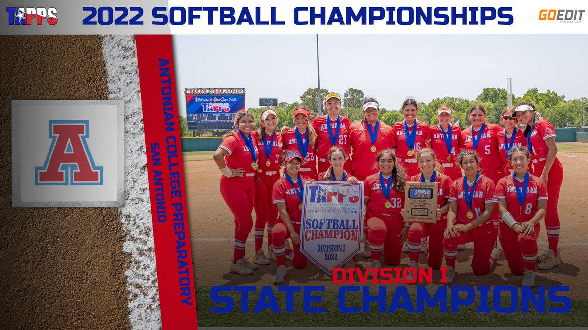 Your #TAPPSsoftball Division I State Champions is Antonian College Preparatory! Congratulations on a great season!!