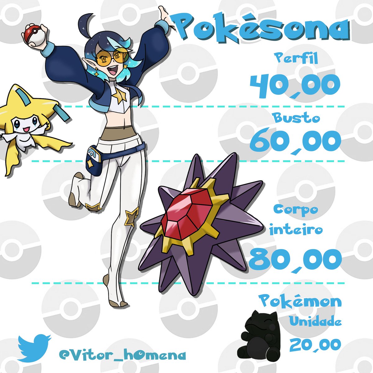Vitor_hOmena's tweet photo. Pokémon Persona Comission Open ! Você streamer, fã, pessoa, pode agora ter a sua versão treinador Pokémon ! Encomendas abertas ! Entre em contato via DM para encomendar o seu ◓ ! 
#Pokemon #Vtubers #fanart #illustrationart #comissionsopen https://t.co/RK3TwFl2kg