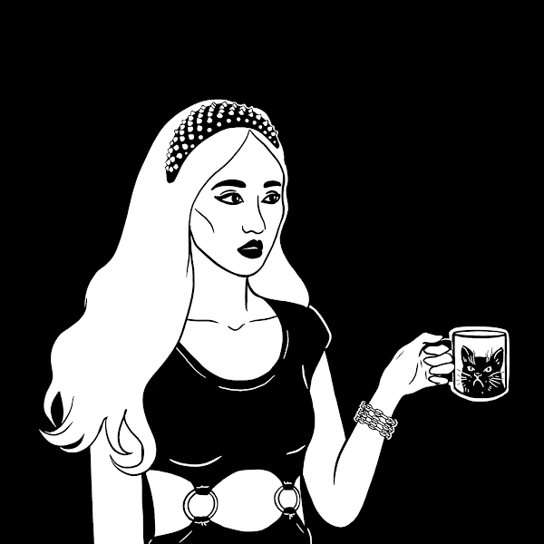 SuperArtHeroes's tweet photo. Third @sad_girls_bar! 
I particularly like the black and white atmosphere, so unique! 🖤
#SadGirlsBar #NFT #NFTArt #NFTCollector https://t.co/mgnPeg5MSf