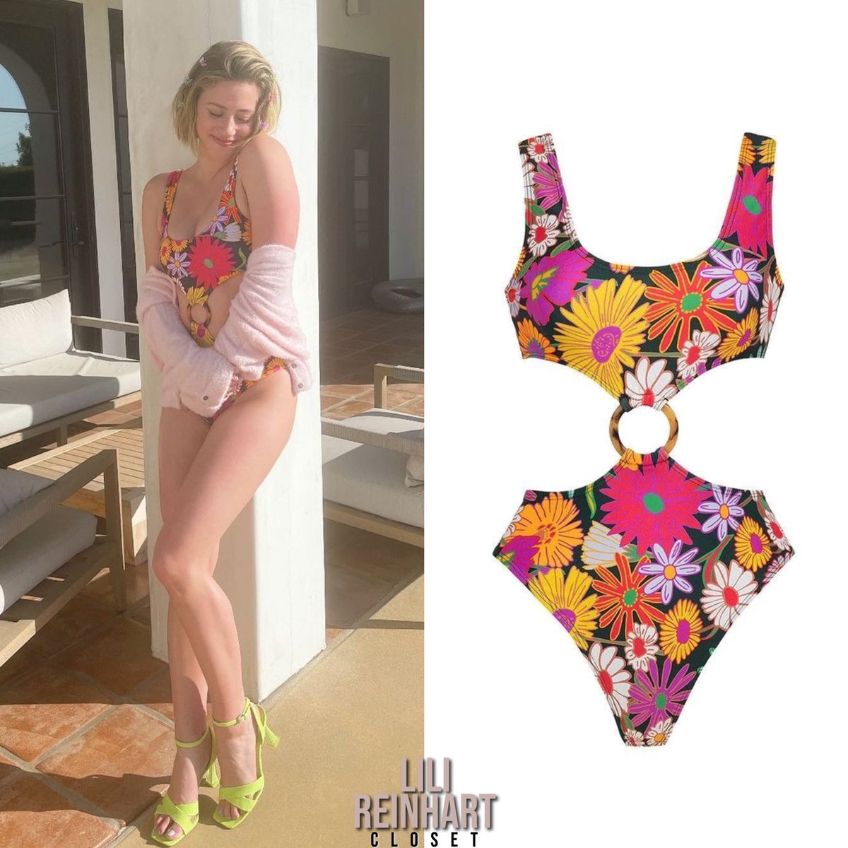 lilircloset's tweet photo. Lili Reinhart wore the #Montce ‘Janeane Floral Ky One-Piece’ ($198) in her Instagram Post. https://t.co/rhq7WC8doU
