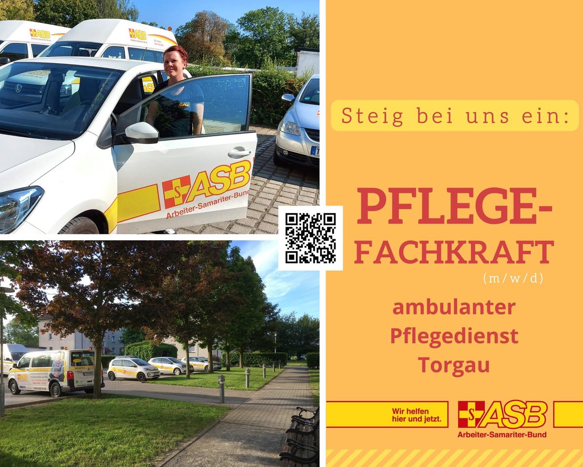 AsbTorgau's tweet photo. Wer hat Bock auf 30 Tagen Urlaub und einem überdurchschnittlichen Gehalt? Unsere Sozialstation Torgau stellt ab sofort Pflegfachkräfte ein.03421731660
#ambulantepflege #altenpflege #asb #asbtorgau #torgau #jobsintorgau #jobstorgau #stellenangebot #häuslichepflege #pflegefachkraft https://t.co/VQAsr8bTA1