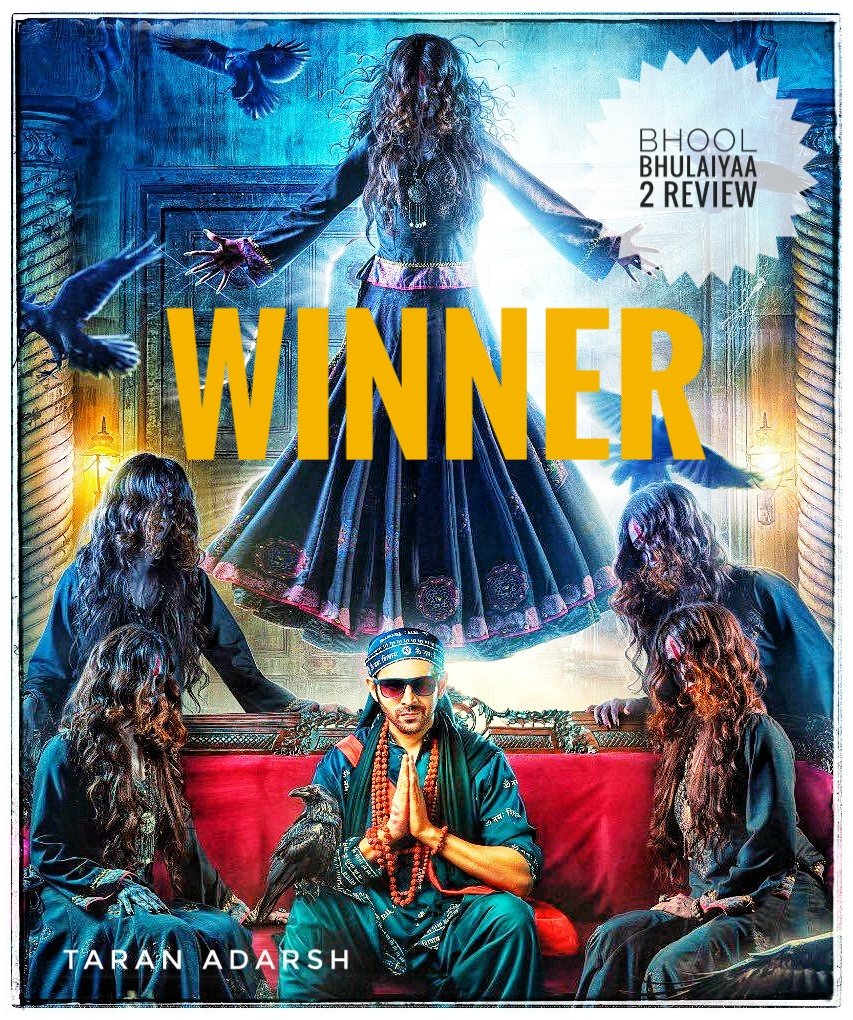 #OneWordReview...
#BhoolBhulaiyaa2: WINNER.
Rating: ⭐️⭐️⭐️⭐️
Horror. Comedy. And, of course, two smashing songs… #BB2 is a complete entertainment package… A joyride that delivers what it promised: Non-stop entertainment… WILL END DRY SPELL AT THE #BO. #BhoolBhulaiyaa2Review
