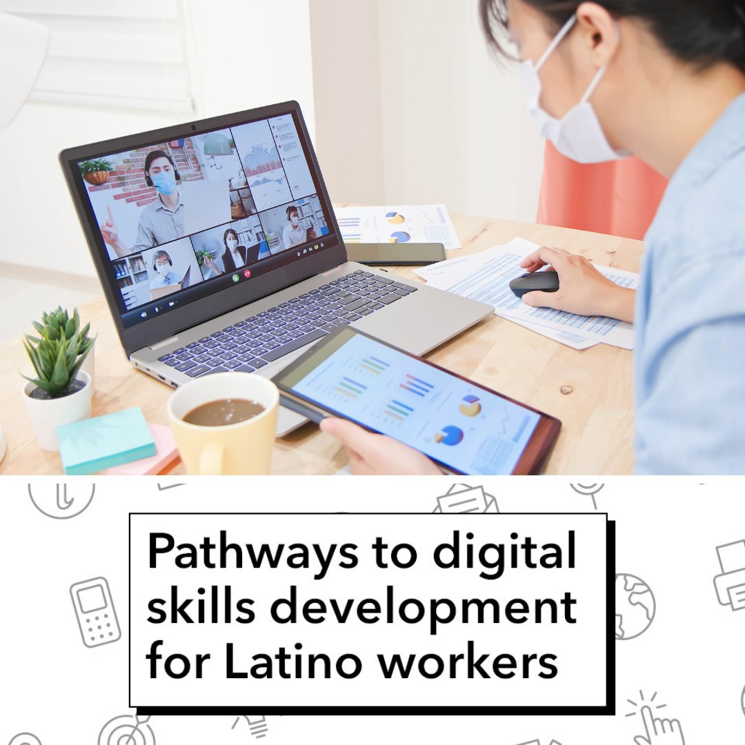 The pandemic accelerated technological change — reshaping industries and disrupting labor markets. Our report in partnership with <a href="/upskillamerica/">UpSkill America, The Aspen Institute</a> examines the challenges and opportunities #Latino workers and business owners face in the #digitaleconomy. aspeninstitute.org/publications/p…