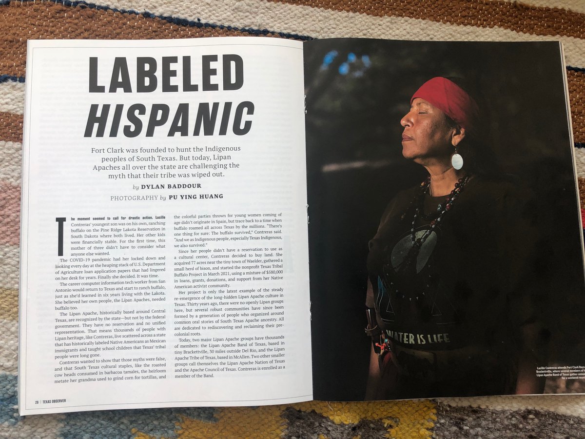 DylanBaddour's tweet photo. Some beautiful photo spreads by @puyinghuang in our story about the Lipan Apache and their struggle against the myth that the native peoples of Texas are gone. Find it in the @TexasObserver https://t.co/DFpGvxhmEY