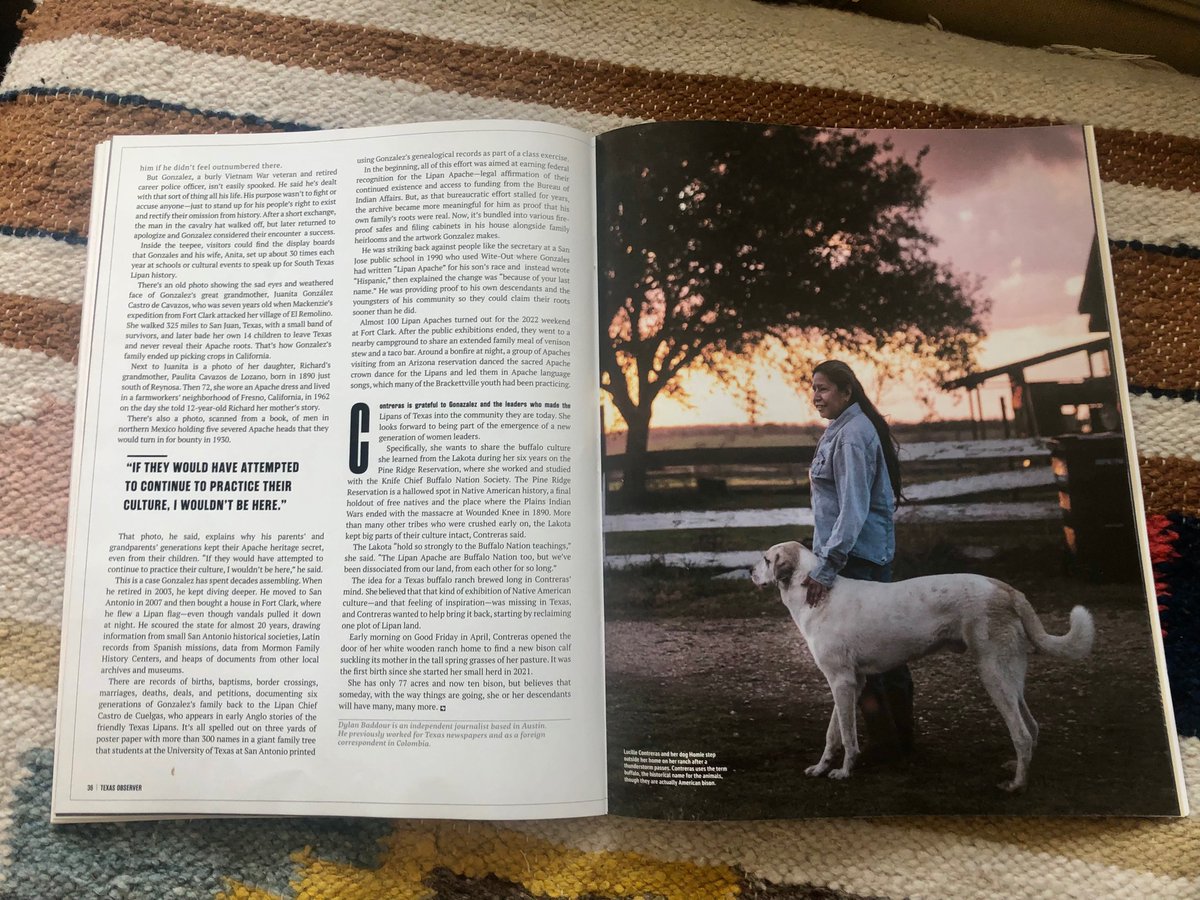 DylanBaddour's tweet photo. Some beautiful photo spreads by @puyinghuang in our story about the Lipan Apache and their struggle against the myth that the native peoples of Texas are gone. Find it in the @TexasObserver https://t.co/DFpGvxhmEY