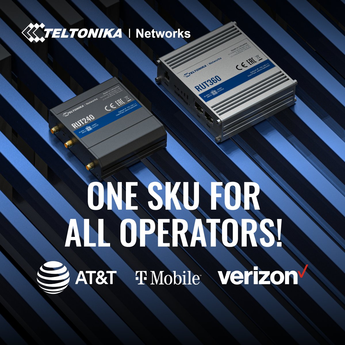 North America! exciting news as all operators in the U.S. will be under one SKU code on #TeltonikaNetworks RUT240 and RUT360, making your #connectivity experience extra convenient!