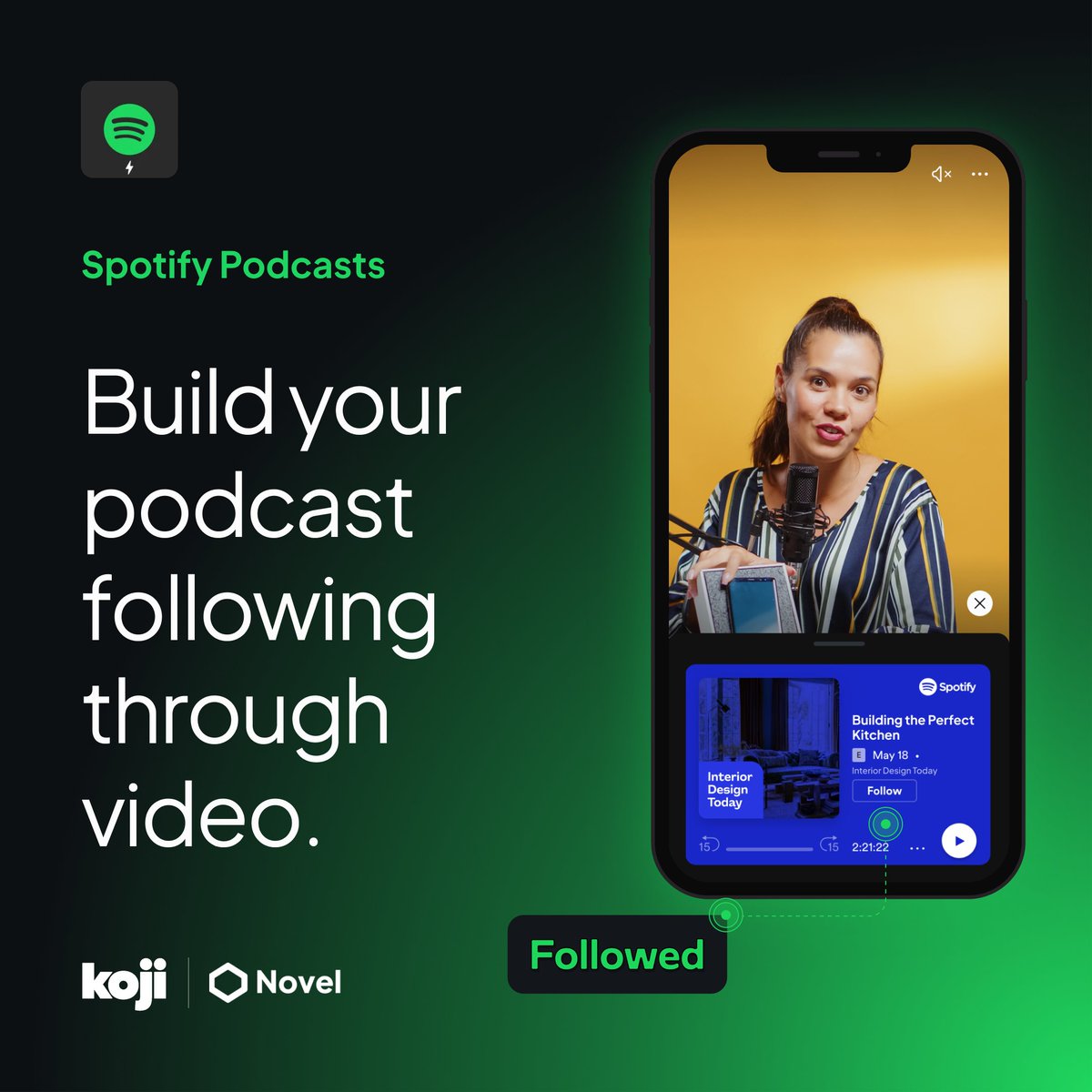 createwithnovel's tweet photo. Introducing our @SpotifyPodcasts app, allowing viewers to follow Podcasts directly from video 🎧

Try it out on Novel today 👉 https://t.co/Pf2QN0Qvhy

#video #startup #tech #techstartup #spotify #spotifypodcasts https://t.co/jVx1LTVR2G