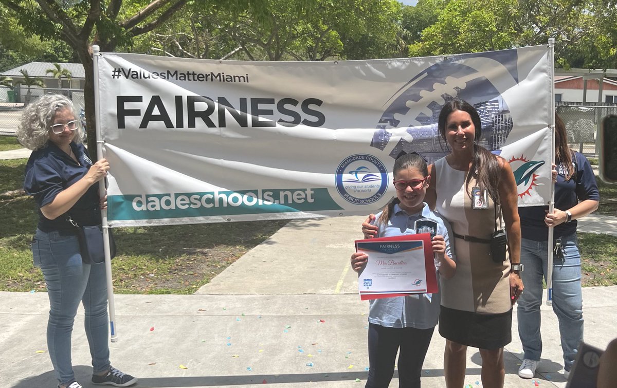 StdtSvcsMDCPS's tweet photo. Congratulations Mia Bacallao from @MiamiLakesK8! Mia is the 2022 Values Matter Miami Fairness Elementary Student of the Year! @MDCPS @MDCPSNorth @FinsOffTheField https://t.co/3vVN8BXx0R